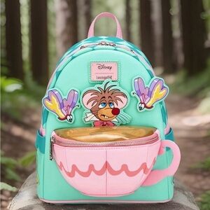 NEW Loungefly Disney Alice in Wonderland Dormouse Tea Party Cup Mini Backpack